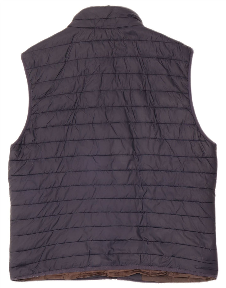 Zara Herre Polstret Gilet UK 40 Large Navy Blue Polyester