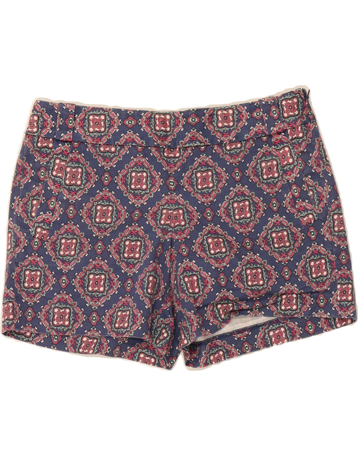 J. CREW Womens Stretch Chino Shorts US 6 Medium W32 Blue Paisley Vintage J. Crew and Second-Hand J. Crew from Messina Hembry 