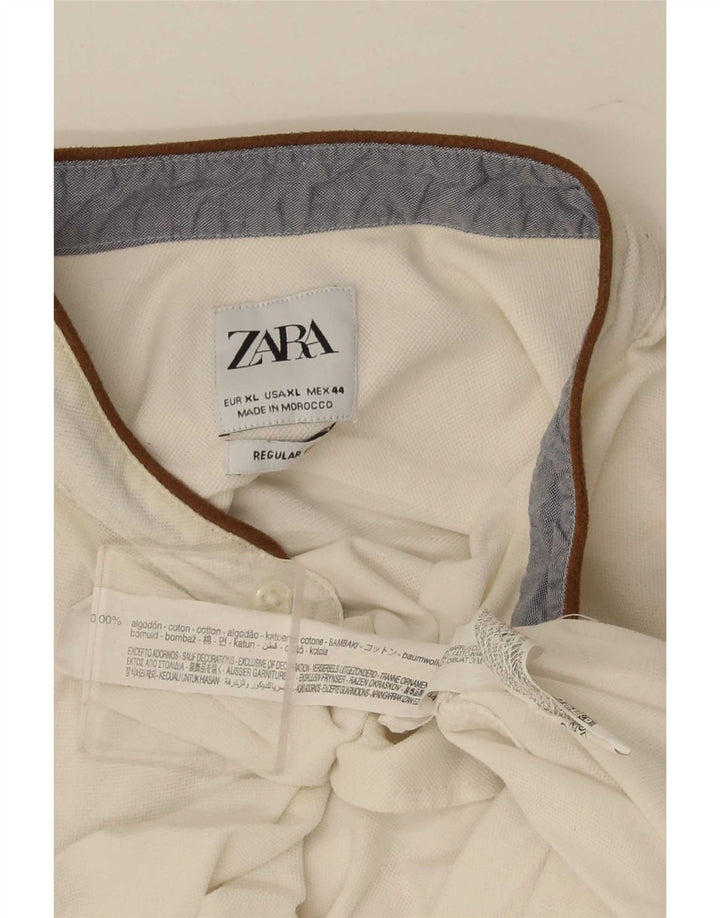 Zara Herreskjorte XL Hvid Bomuld