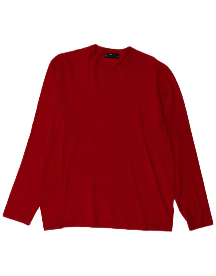 ZARA Mens Top Long Sleeve XL Red