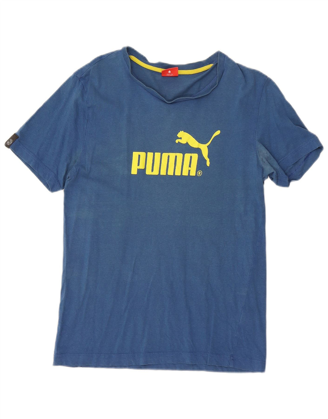 PUMA Mens Graphic T-Shirt Top Small Blue Cotton