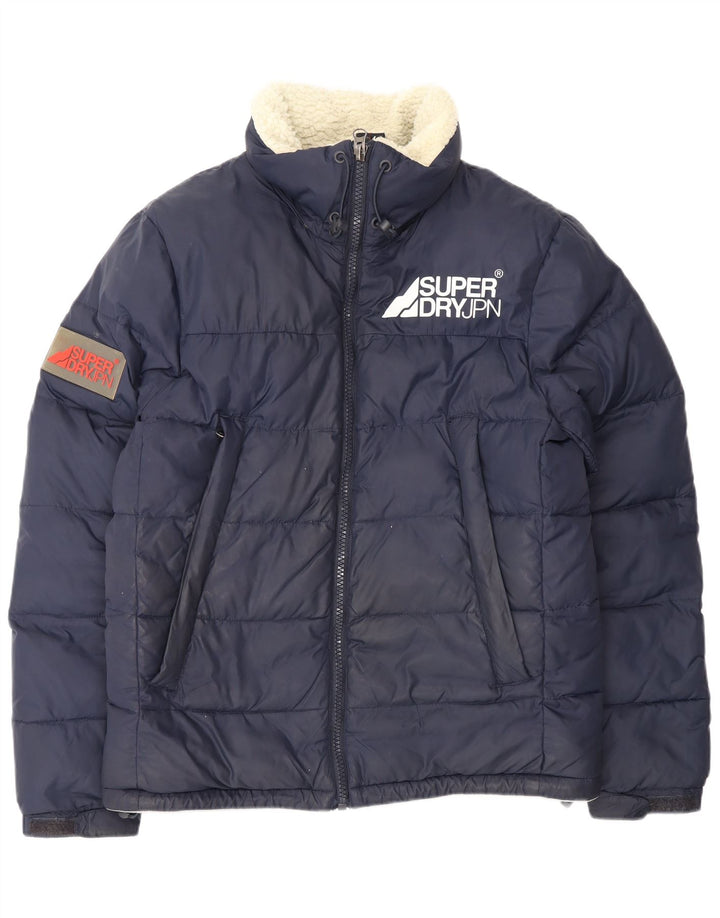 Superdry Mens Graphic Padded Jacket UK 40 Large Navy Blue Nylon