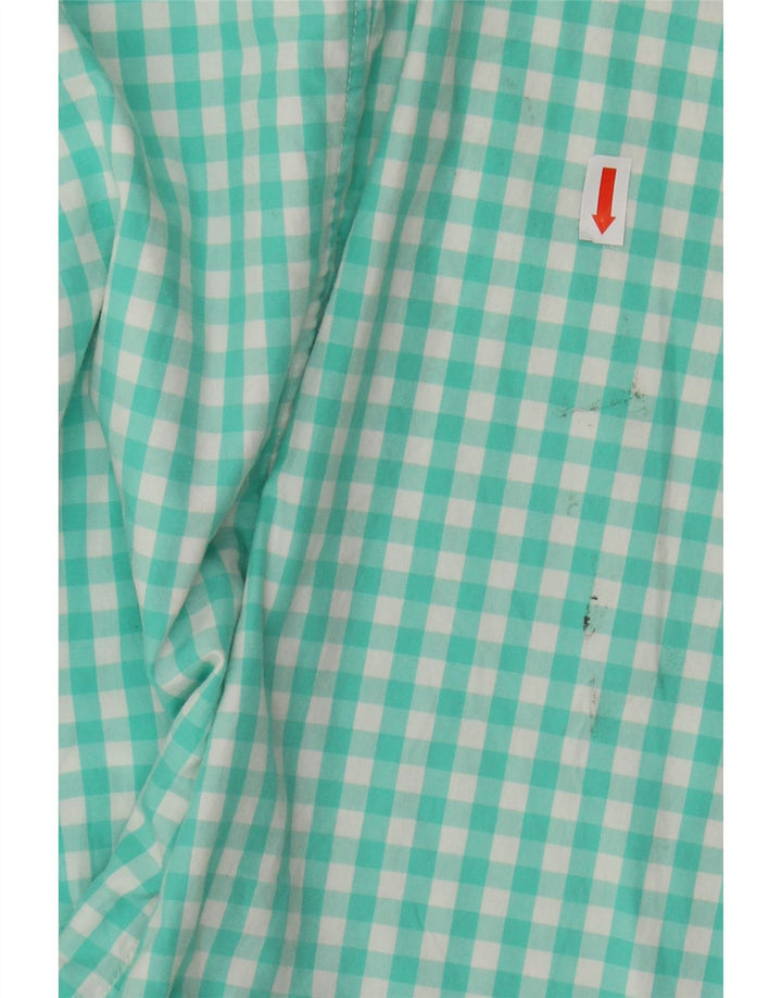 VINEYARD VINES Mens Slim Fit Shirt Medium Turquoise Gingham Cotton