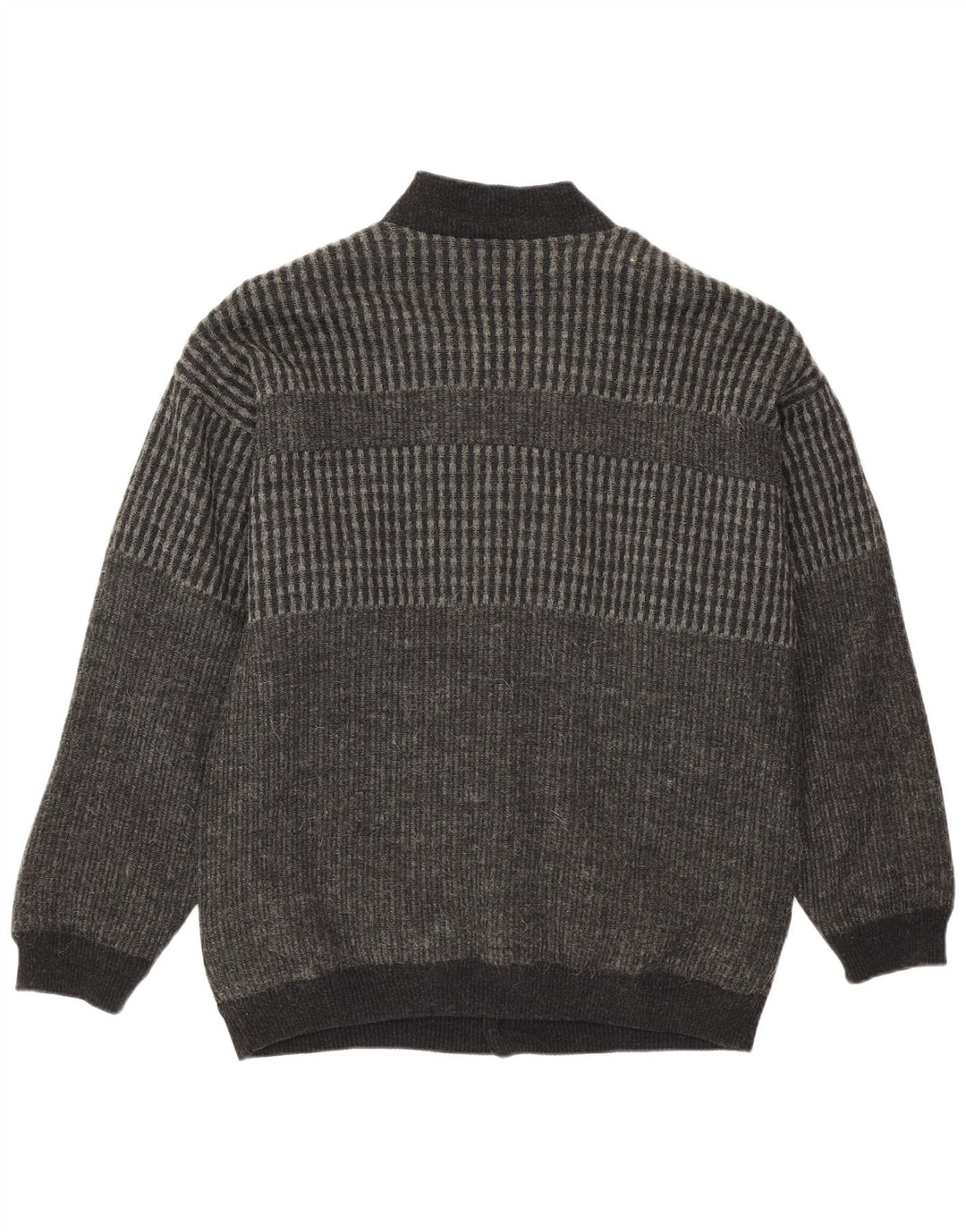 Maglione cardigan da uomo Settebello grigio medio geometrico acrilico retrò