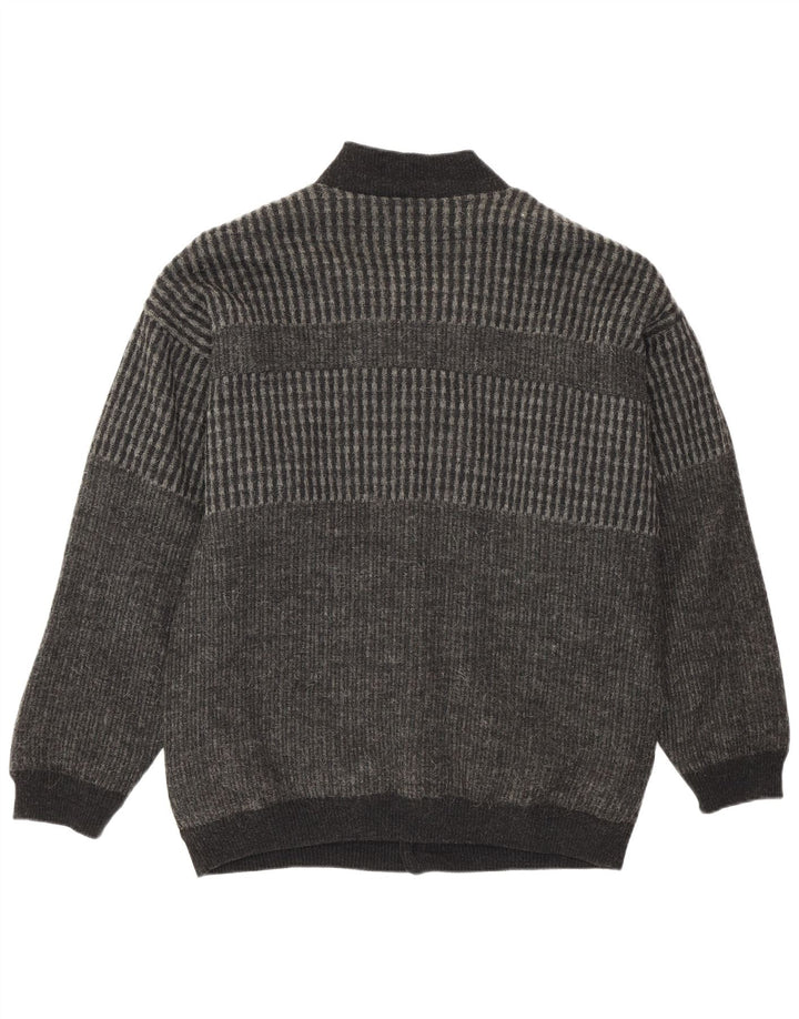 Maglione cardigan da uomo Settebello grigio medio geometrico acrilico retrò