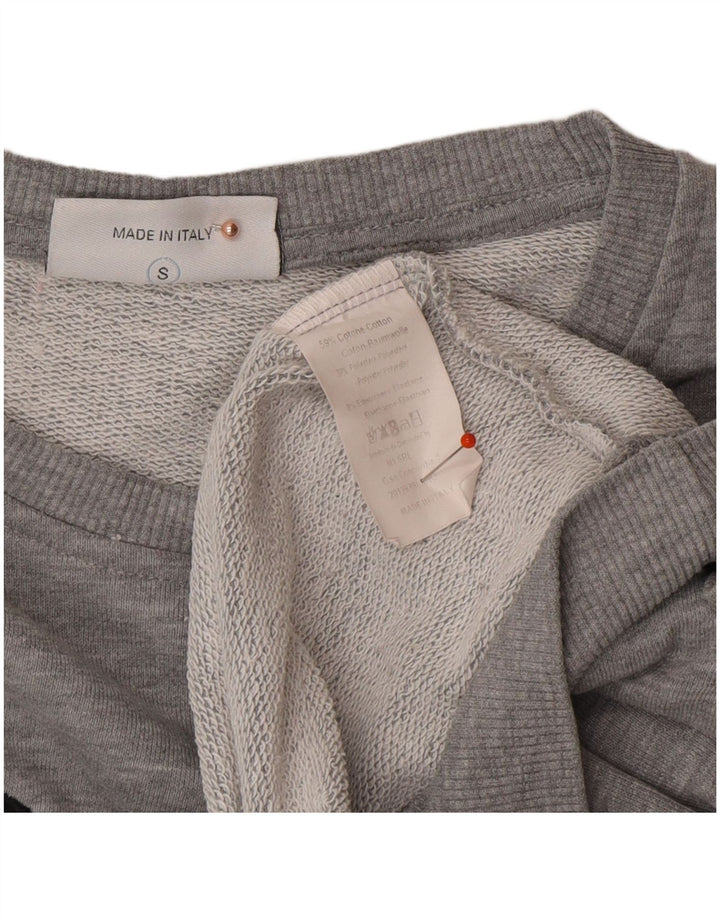 CHIARA FERRAGNI Womens Oversized Crop Sweatshirt Jumper UK 10 Small Grey