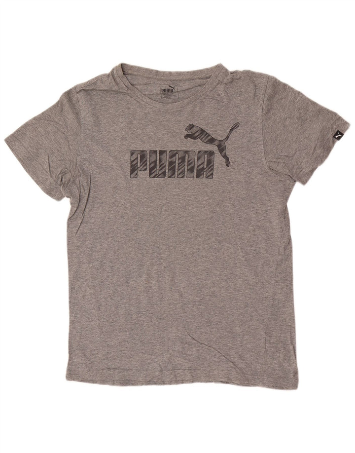 Puma Mens Graphic T-Shirt Top Medium Grey Flecked Cotton