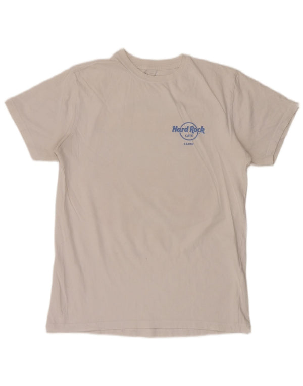 Hard Rock Cafe Herre Cairo Grafisk T-Shirt Top Medium Hvid Bomuld