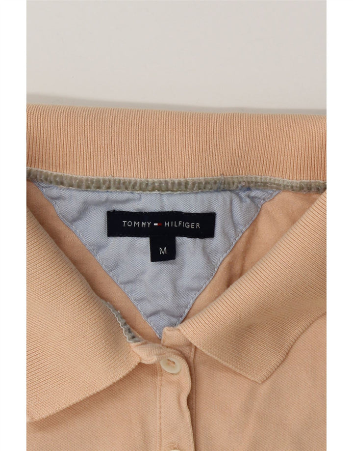 Tommy Hilfiger Womens Polo Shirt UK 12 Medium Orange