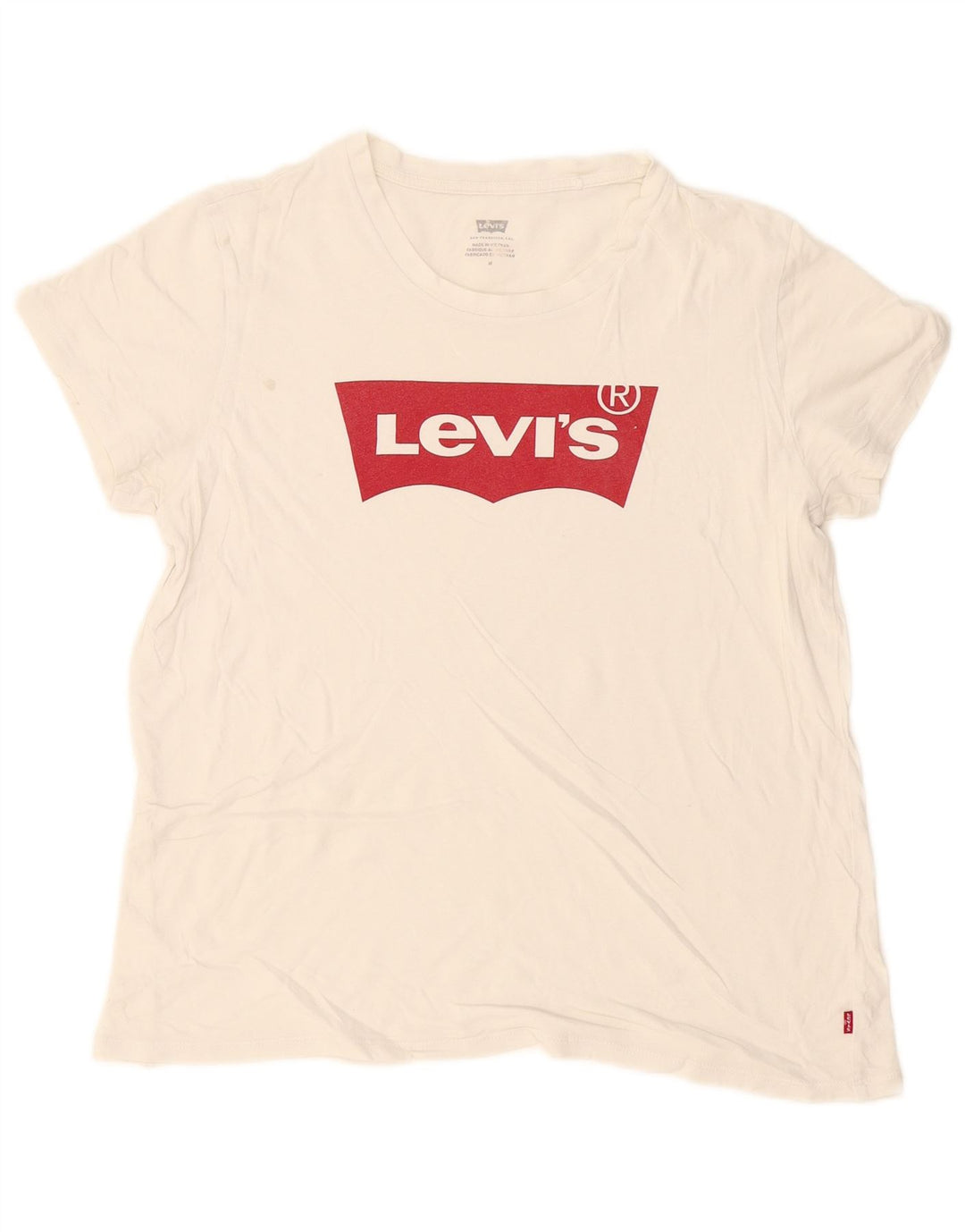Levi's Womens Graphic T-Shirt Top UK 14 Medium White