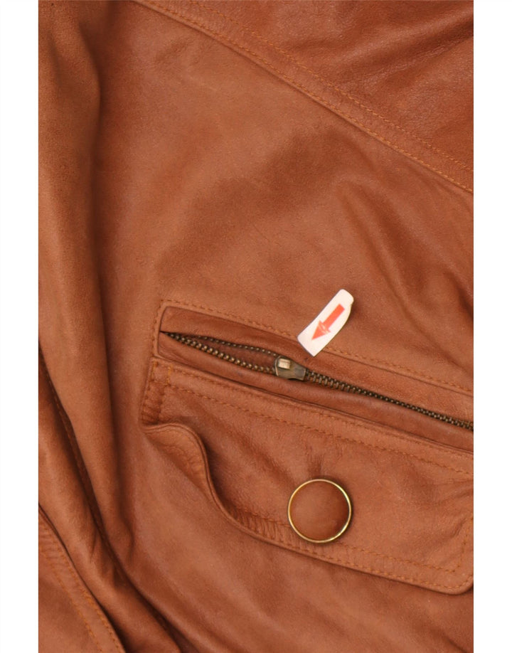 Vintage Womens Leather Jacket UK 18 XL Brown