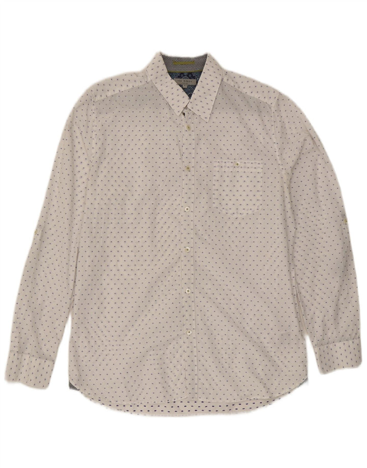 Ted Baker Chemise homme taille 4 grand coton tacheté blanc