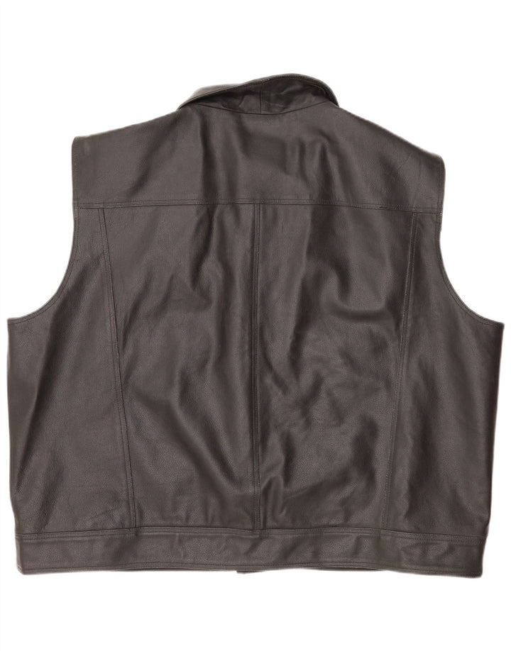 Texpeed Mens Motorcycle Leather Gilet 10XL Black