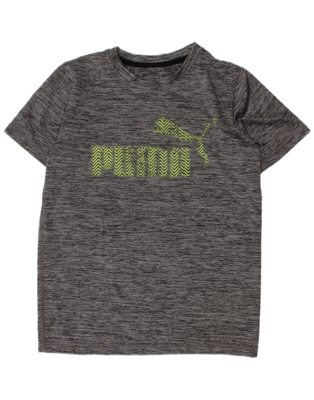 Puma Boys Graphic T-Shirt Top 7-8 Years Small Grey Flecked Polyester