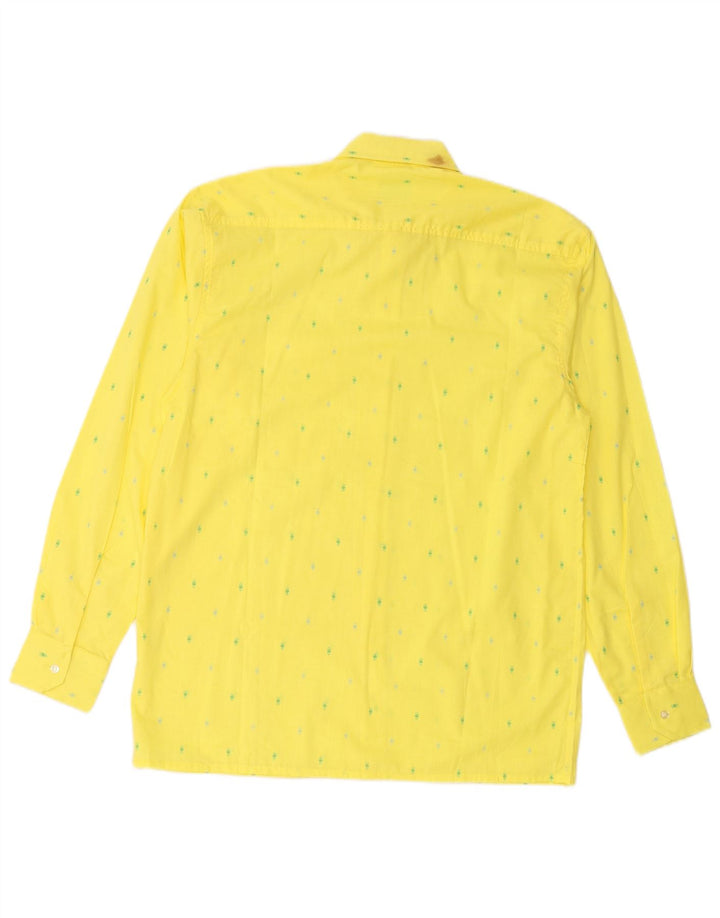 NORTONS Mens Shirt Small Yellow Spotted Cotton