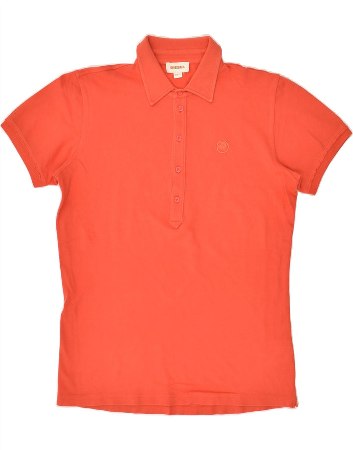DIESEL Womens Polo Shirt UK 14 Large Orange Cotton | Vintage Diesel | Thrift | Second-Hand Diesel | Used Clothing | Messina Hembry 