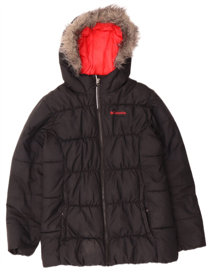 Columbia Womens Hooded Padded Jacket UK 18 XL Black Polyester