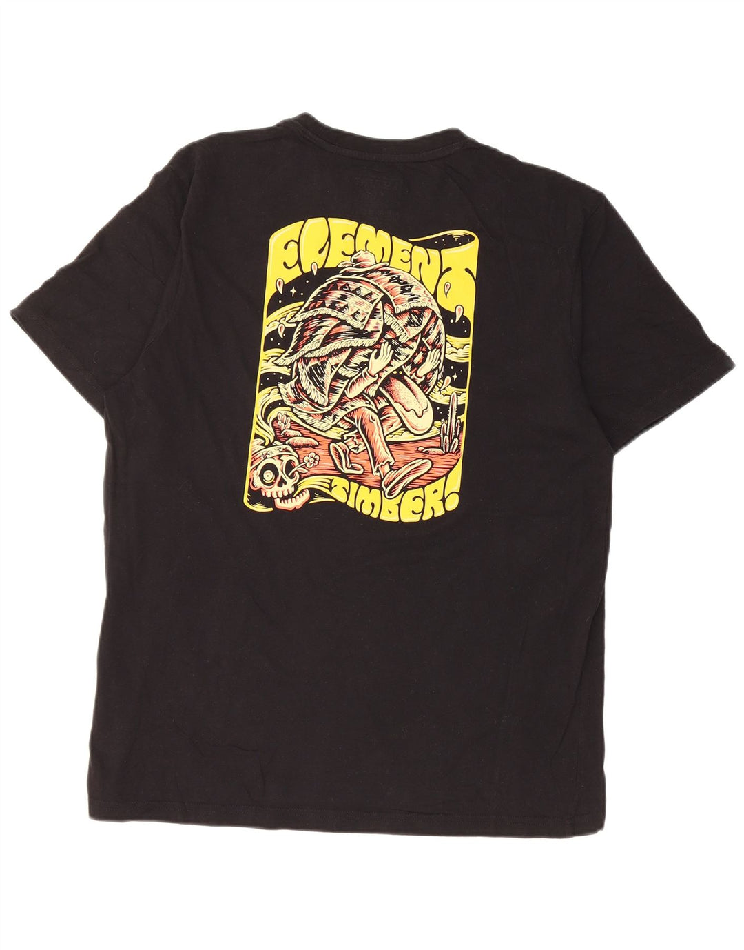 Element Herre Regular Fit Grafisk T-shirt Top Medium Sort Bomuld