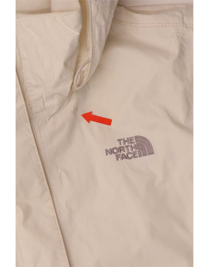 The North Face Womens Hooded Rain Jacket UK 14 Medium White Nylon