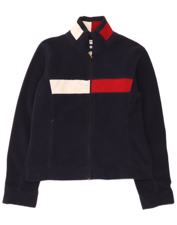 Tommy Hilfiger Damen Fleecejacke UK 16 Large Marineblau Farbblock