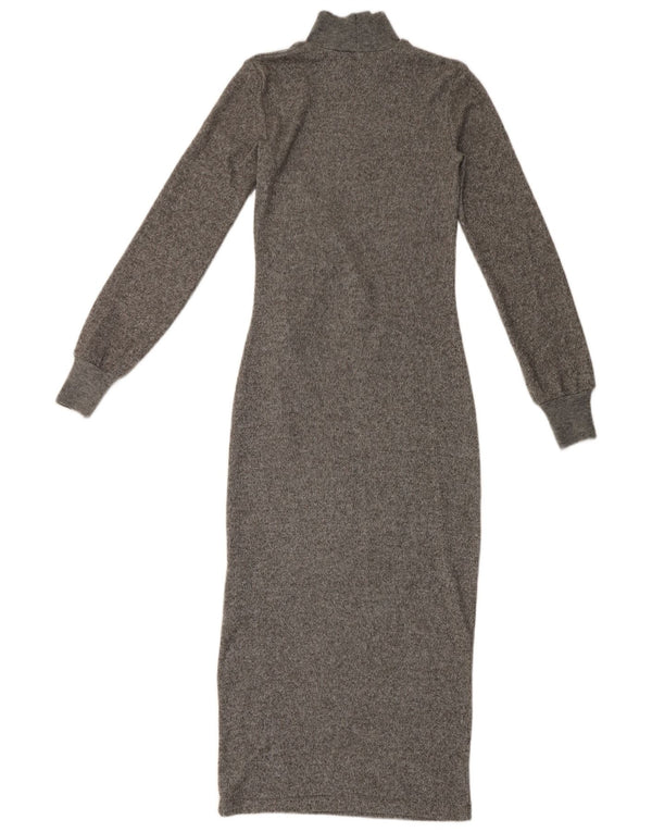 Zara Womens Long Sleeve Maxi Dress UK 8 Small Grey