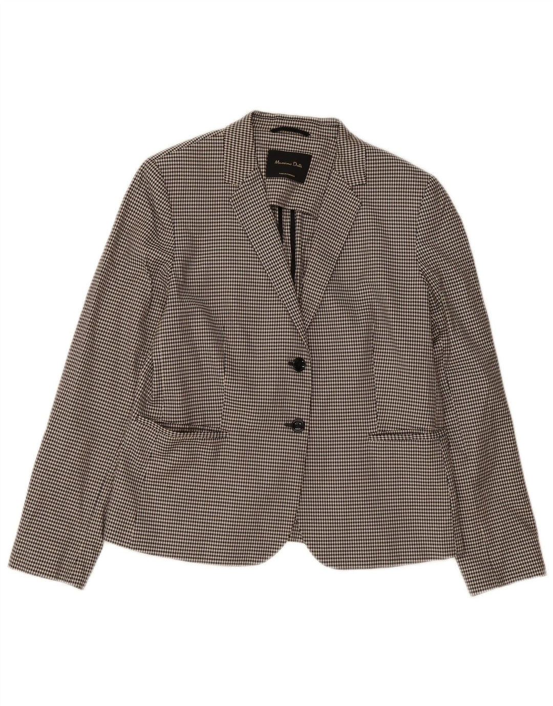 Jaqueta blazer feminina Massimo Dutti com 2 botões EU 44 XL preto Houndstooth