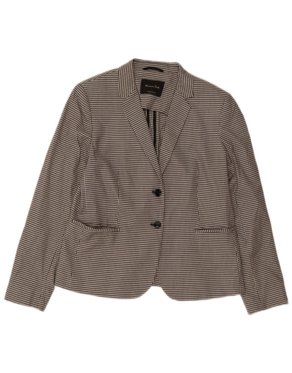 Massimo Dutti Dame 2-knaps blazerjakke EU 44 XL Sort Houndstooth