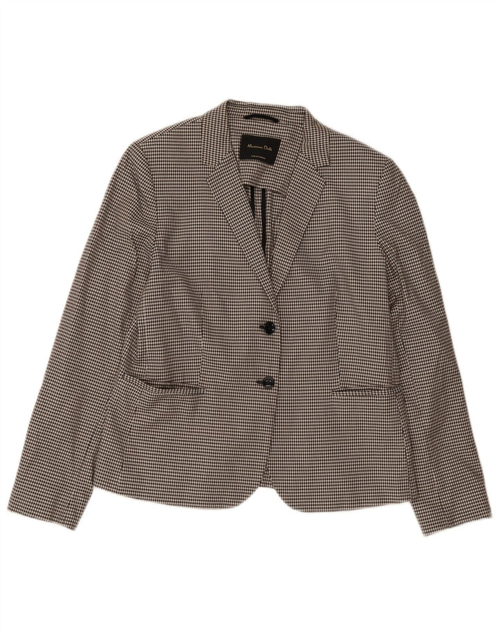 Jaqueta blazer feminina Massimo Dutti com 2 botões EU 44 XL preto Houndstooth