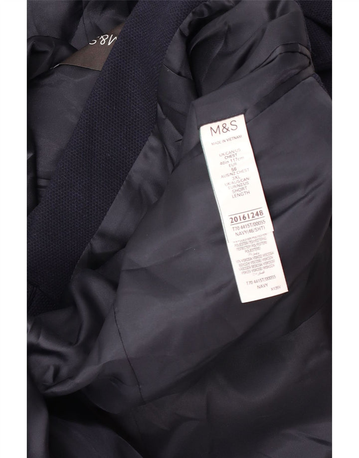 Marks & Spencer Veste blazer à 2 boutons pour homme UK 46 XL Bleu marine Polyester