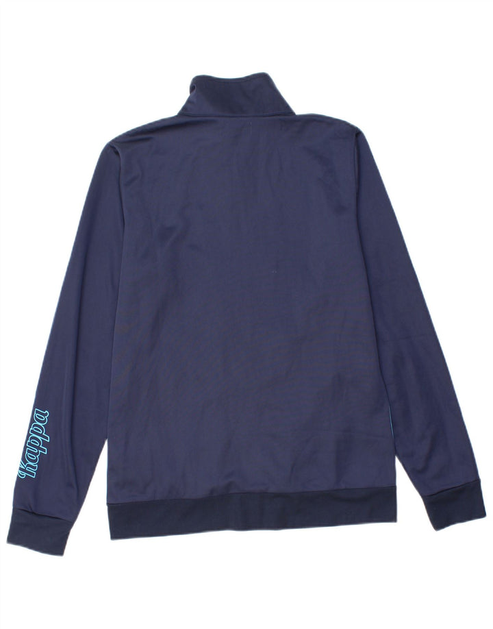 Kappa Womens Tracksuit Top Jacket UK 12 Medium Navy Blue Colourblock