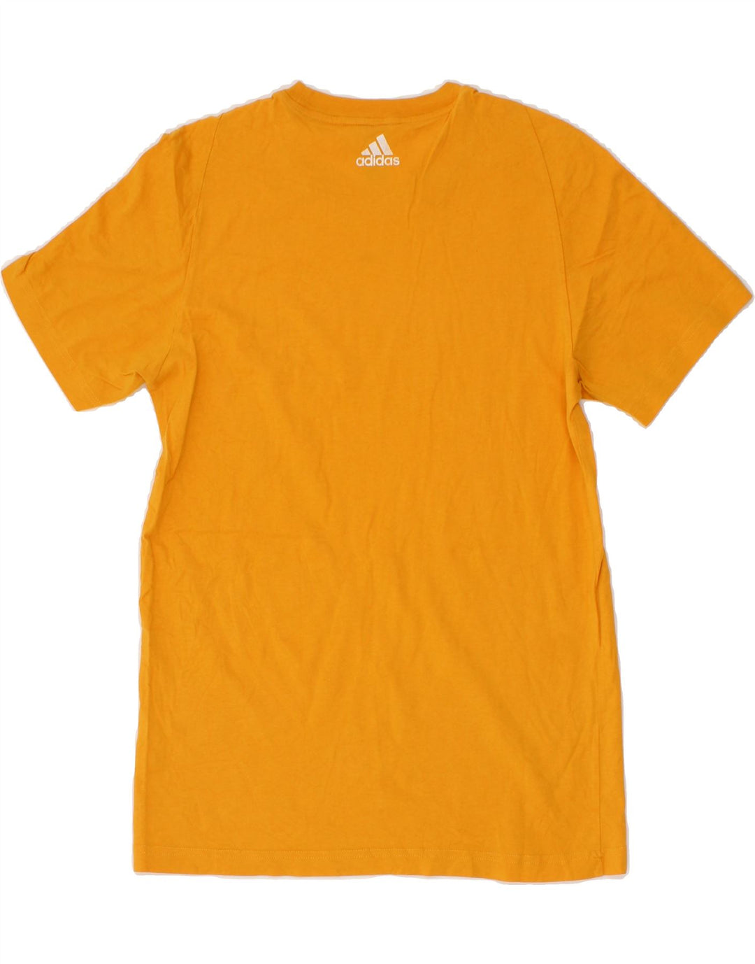 ADIDAS Mens Graphic T-Shirt Top Small Yellow Vintage Adidas and Second-Hand Adidas from Messina Hembry 