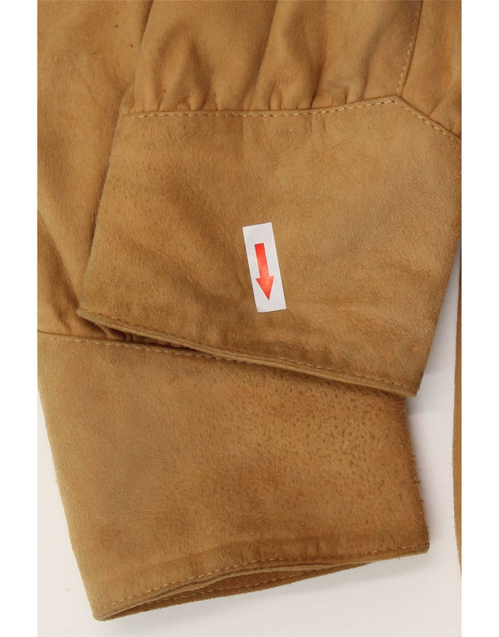 Vintage Womens Suede Jacket IT 44 Medium Beige