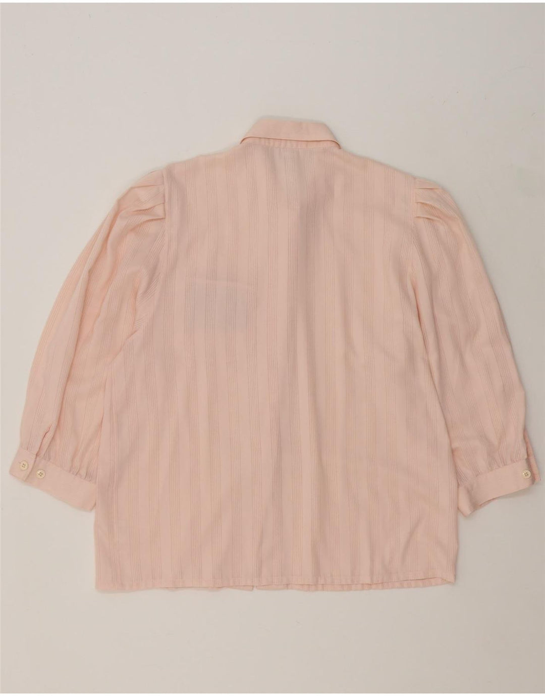 VINTAGE Womens 3/4 Sleeve Shirt Blouse EU 40 Medium Pink Striped Polyester Vintage Vintage and Second-Hand Vintage from Messina Hembry 