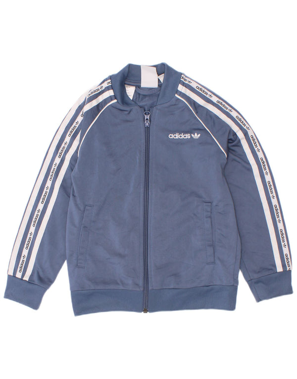 Adidas - Veste de survêtement graphique pour garçon - 5-6 ans - Bleu color block