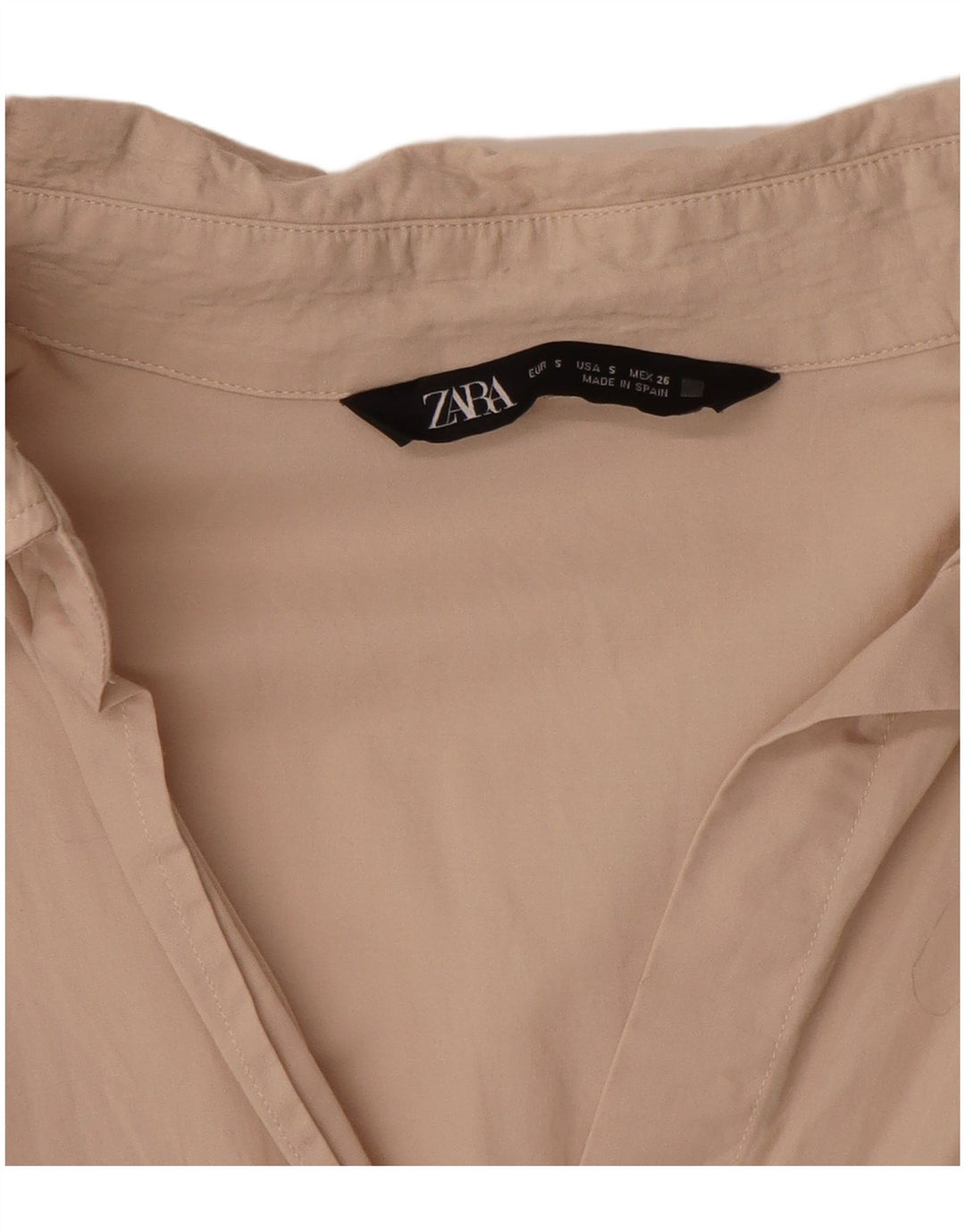 Zara Womens Oversized Shirt UK 10 Small Beige