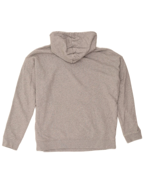 Adidas Womens Graphic Oversized Hoodie Pullover UK 16 Große graue Baumwolle