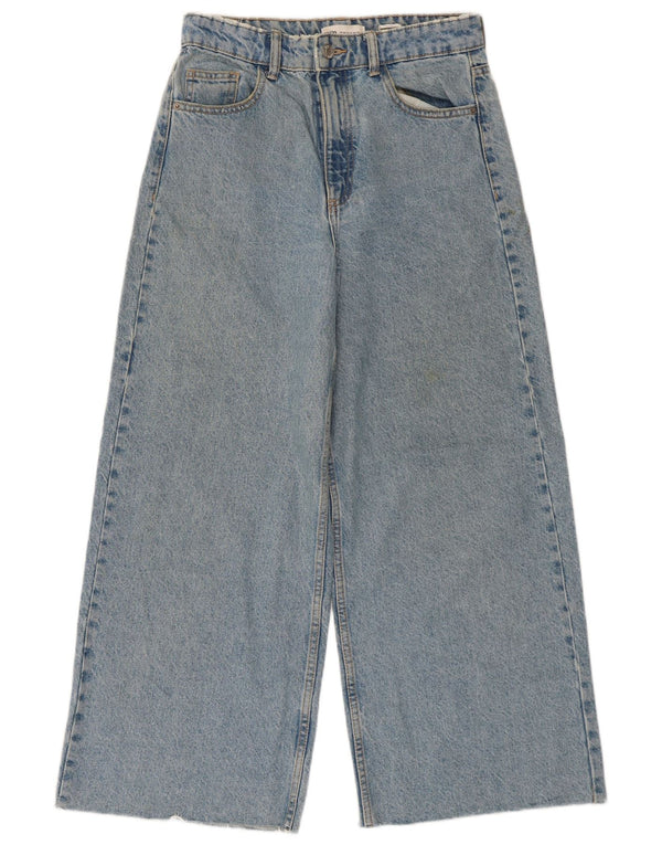 Женские укороченные широкие джинсы с высокой талией Zara EU 36 XS W26 L25, синий хлопок