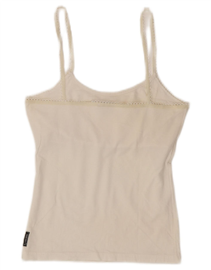 Armani Jeans Womens Graphic Crop Cami Top UK 8 Small White