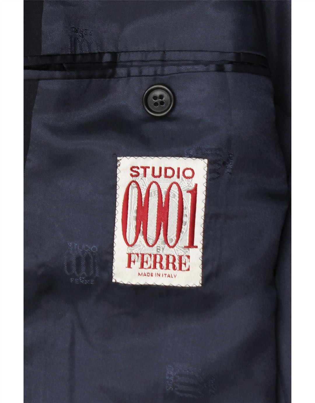 Ferre Mens 2 Button Blazer Jacket IT 54 2XL Navy Blue Virgin Wool