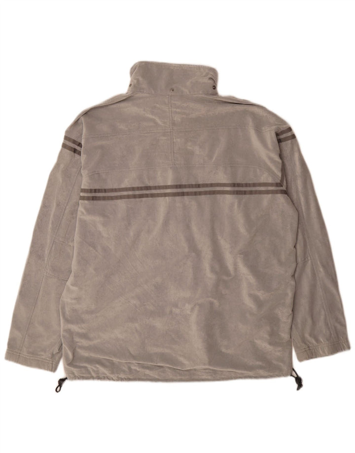 Asics Mens Velour Tracksuit Top Jaqueta Grande Poliéster Listrado Cinza