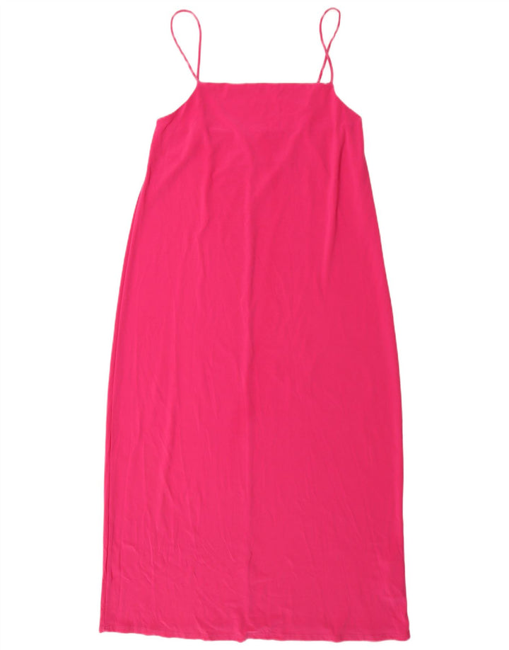 Zara Damen Slip Dress UK 14 Mittelrosa Polyester