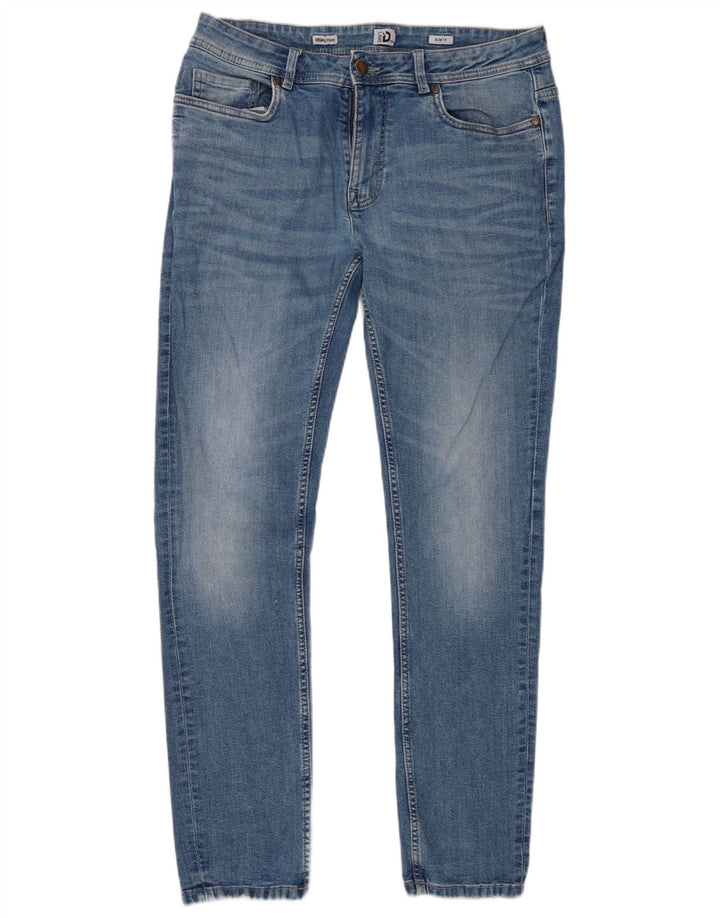 DACK'S Mens Slim Jeans IT 50 Large W34 L31 Blue Cotton