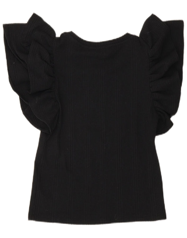 Zara Womens Crop Blouse Top UK 10 Small Black
