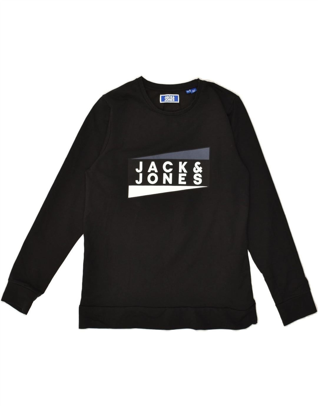 JACK & JONES Boys Graphic Sweatshirt Jumper 13-14 Years Black Cotton | Vintage Jack & Jones | Thrift | Second-Hand Jack & Jones | Used Clothing | Messina Hembry 
