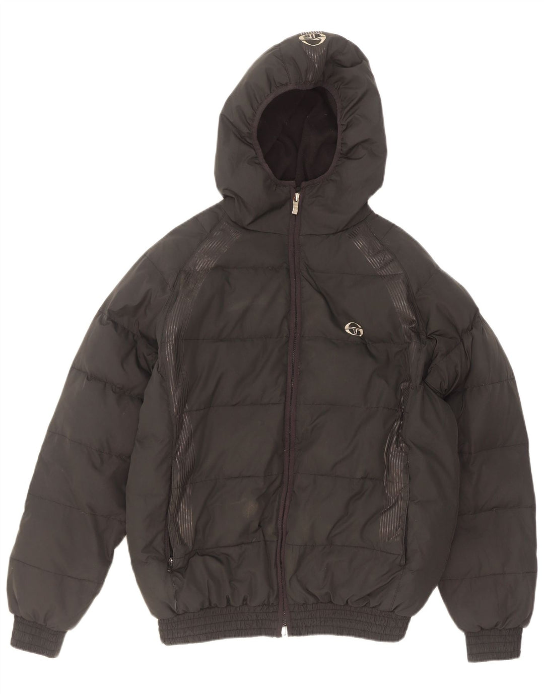 Sergio Tacchini Mens Graphic Padded Jacket UK 38 Medium Black Polyester