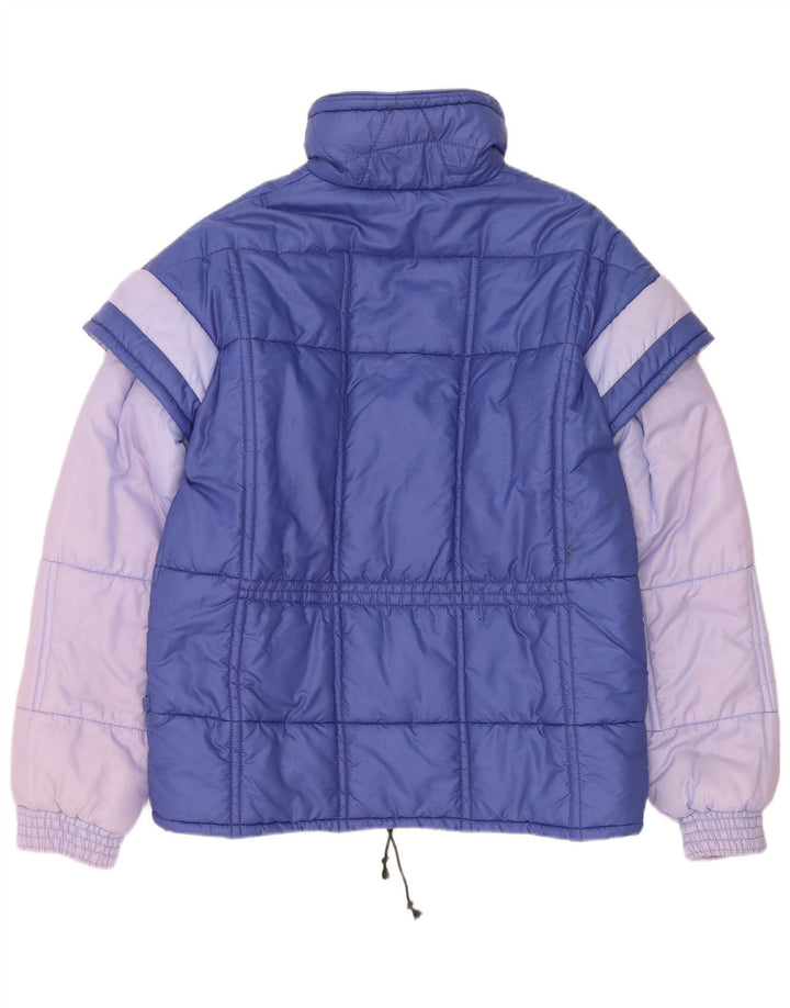 Vintage Mens Padded Jacket IT 48 Medium Blue Colourblock Polyamide