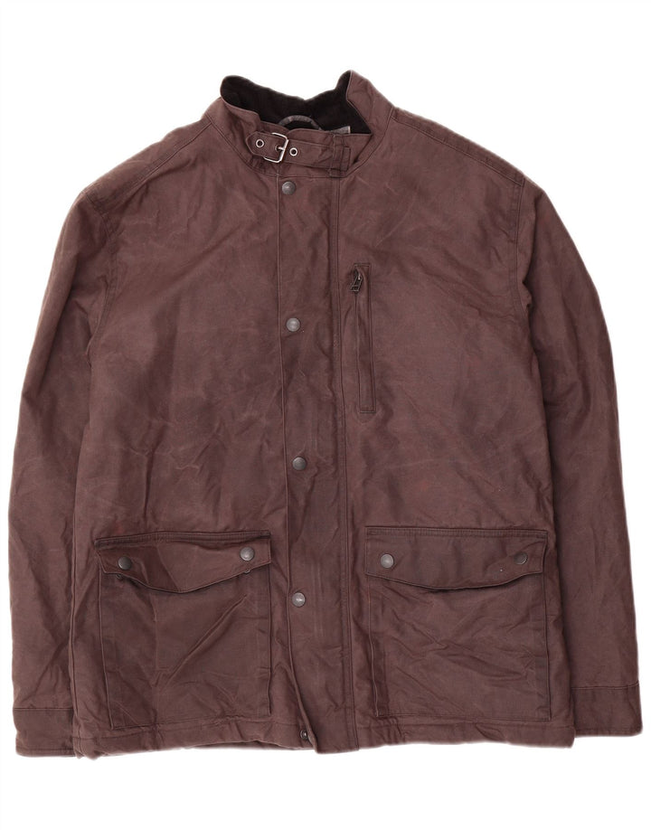Marks & Spencer Mens Waxed Cotton Jacket UK 38 Medium Brown