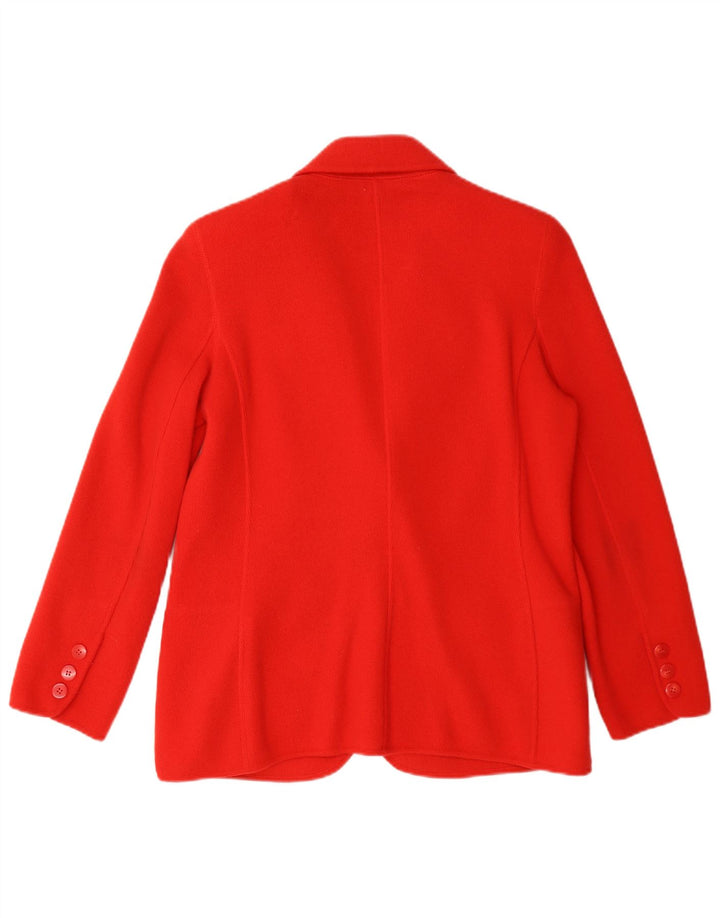 Vintage Womens Knit 2 Button Blazer Jacket UK 14 Medium Red Cashmere