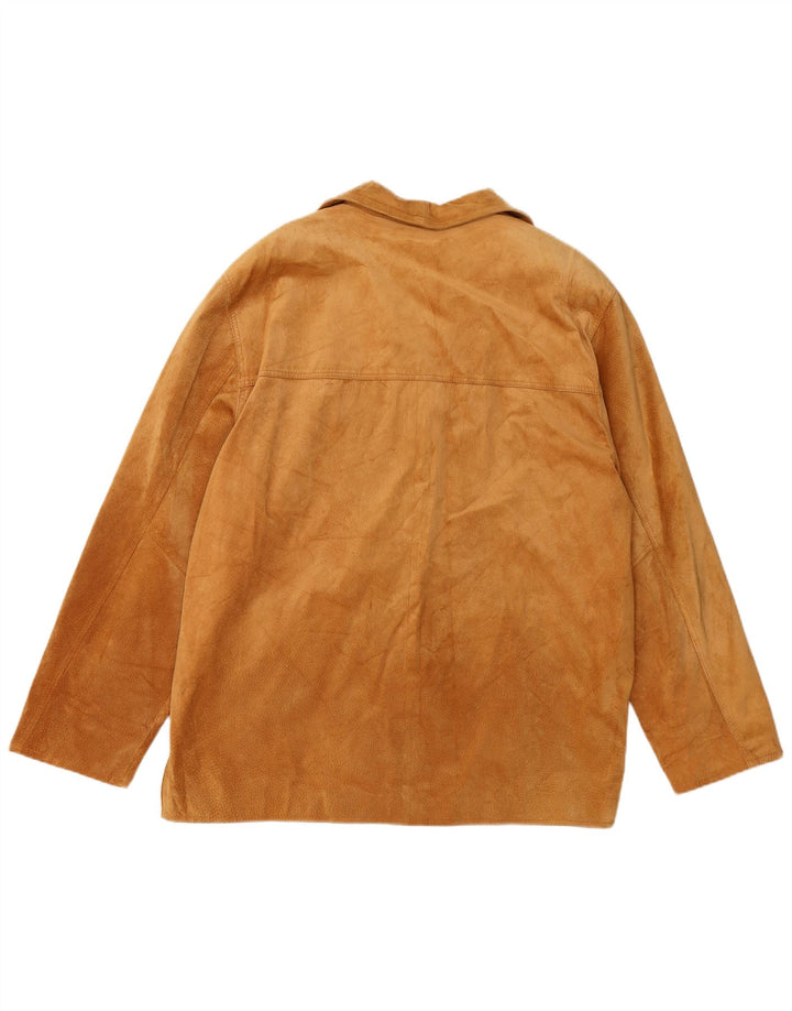 Vera Pelle Damen Übergroße Wildlederjacke IT 48 XL Beige Leder