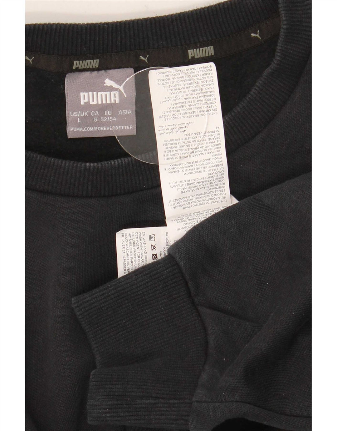 Puma Mens Sweatshirt Jumper Large Black Cotton